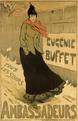 Reprodukcja plakatu reklamującego „Eugenie Buffet”, w Ambassadeurs, Paryż, 1893